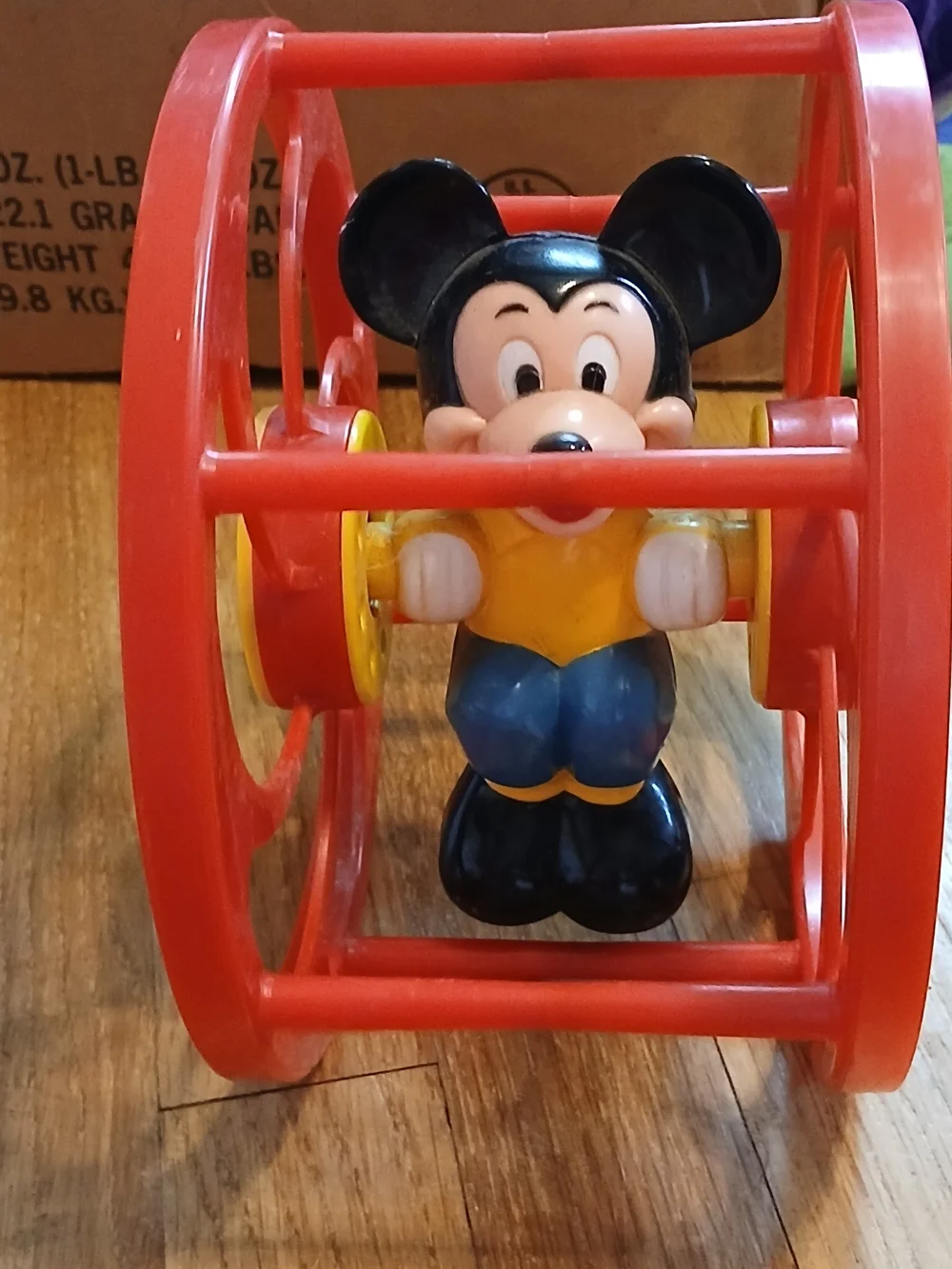 Disney Vintage Mickey Mouse Rolling Wheel Toy Walt Disney Productions by Illco
